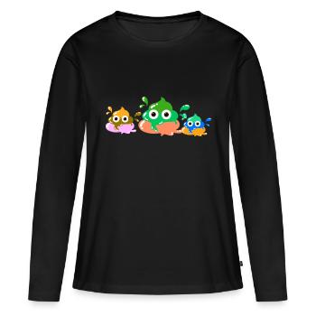 Merde colorée, merde, couleur, famille - T-shirt manches longues Premium bio Femme - noir - Devant - Julia (174cm)