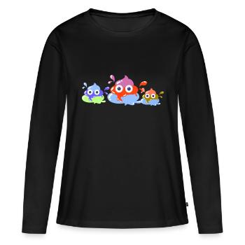 Merde colorée, merde, famille, pastel - T-shirt manches longues Premium bio Femme - noir - Devant - Julia (174cm)