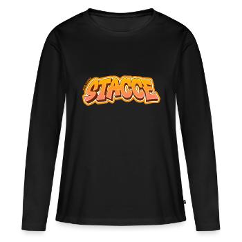 Roman phrases "STACCE" - Women's Premium Organic Long Sleeve Shirt - black - Front - Julia (174cm)