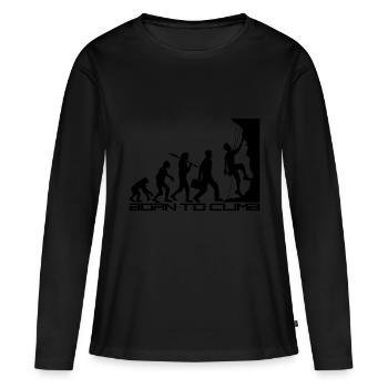 né pour gravir l'évolution évolution née raide - T-shirt manches longues Premium bio Femme - noir - Devant - Julia (174cm)