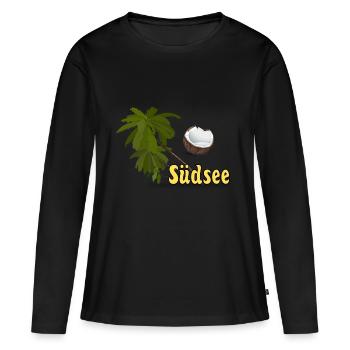 Rêve de la mer du Sud - été! - T-shirt manches longues Premium bio Femme - noir - Devant - Julia (174cm)