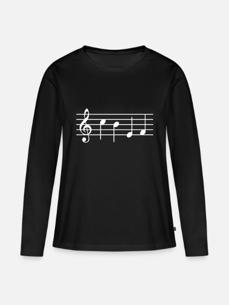 Chef Notenschrift - Frauen Premium Bio Langarmshirt - Schwarz