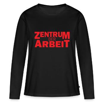 bureau de travail central disant travail de collègue drôle - T-shirt manches longues Premium bio Femme - noir - Devant - Julia (174cm)