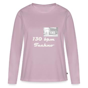 130bpm Techno Coffre-fort - T-shirt manches longues Premium bio Femme - rose poudré - Devant - Julia (174cm)