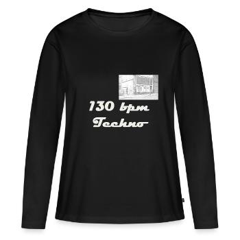 130bpm Techno Coffre-fort - T-shirt manches longues Premium bio Femme - noir - Devant - Julia (174cm)