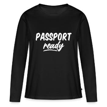 Passport Ready - Frauen Premium Bio Langarmshirt - Schwarz - Vorne - Julia (174cm)