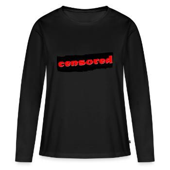 LOGO censuré - T-shirt manches longues Premium bio Femme - noir - Devant - Julia (174cm)