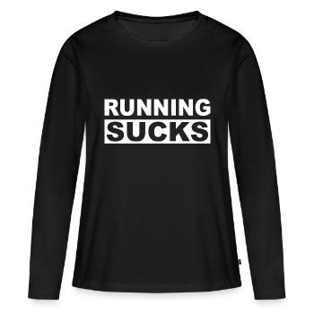 RUNNING SUCKS - T-shirt manches longues Premium bio Femme - noir - Devant - Julia (174cm)