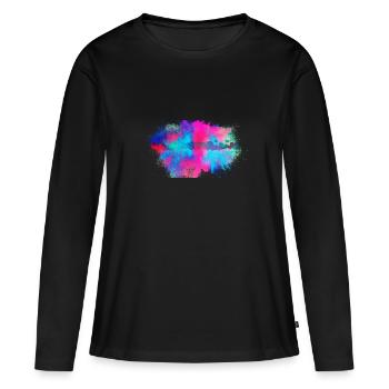 Coeur coloré - T-shirt manches longues Premium bio Femme - noir - Devant - Julia (174cm)