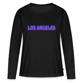 Los Angeles - Frauen Premium Bio Langarmshirt - Schwarz - Vorne - Julia (174cm)