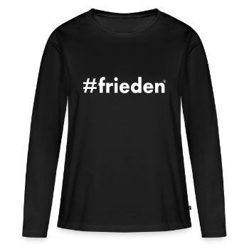 Frieden - Frauen Premium Bio Langarmshirt - Schwarz - Vorne - Julia (174cm)