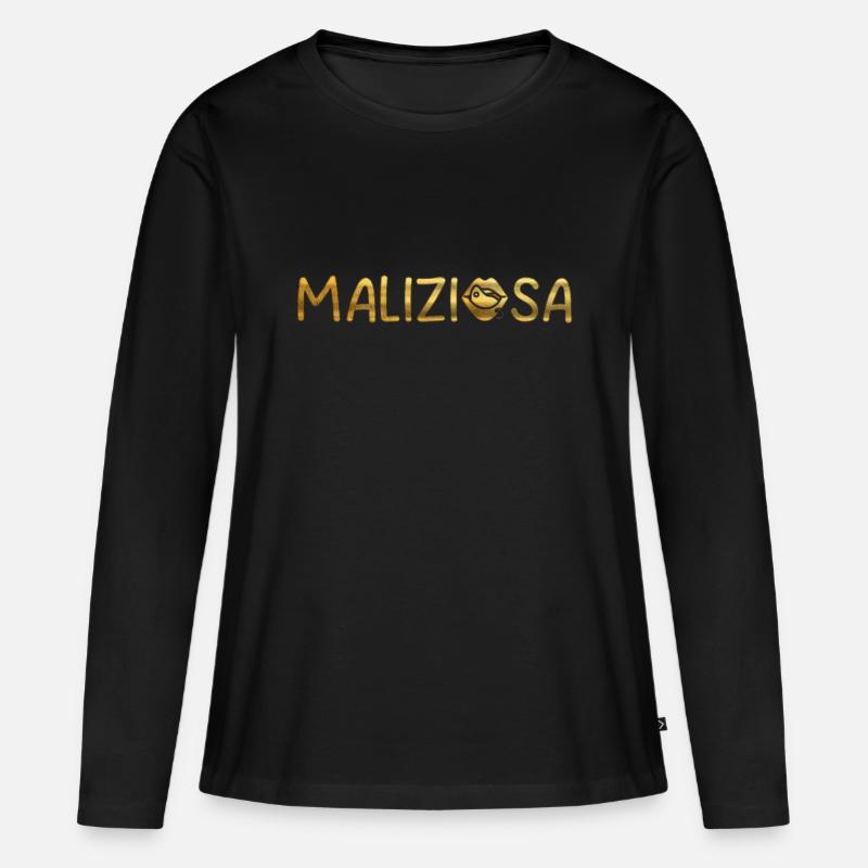 Schelmische Goldene Version - Frauen Premium Bio Langarmshirt - Schwarz