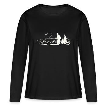 Top Sauerland Fly Fishing - Women's Premium Organic Long Sleeve Shirt - black - Front - Julia (174cm)