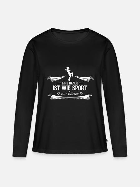 Linedance - Frauen Premium Bio Langarmshirt - Schwarz