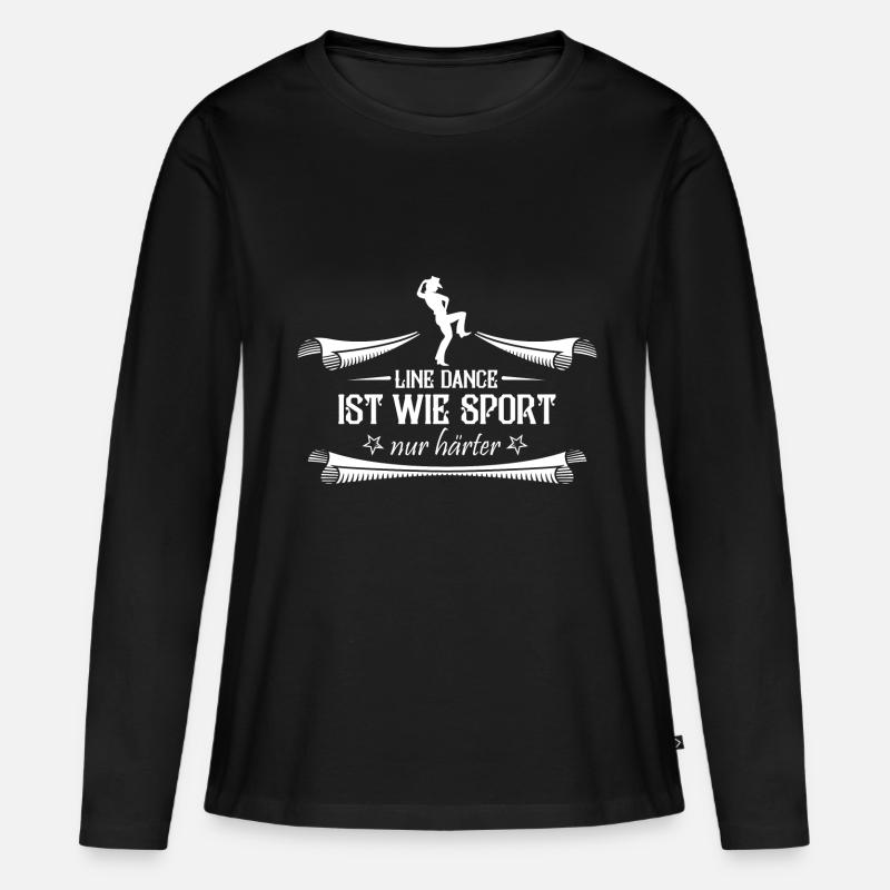 Linedance - Frauen Premium Bio Langarmshirt - Schwarz