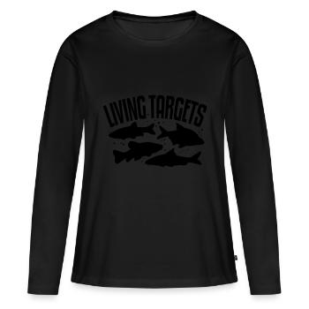 Living Targets - Frauen Premium Bio Langarmshirt - Schwarz - Vorne - Julia (174cm)