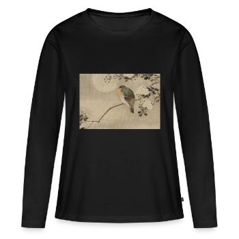 Asian bird - Women's Premium Organic Long Sleeve Shirt - black - Front - Julia (174cm)