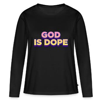Dieu religion - T-shirt manches longues Premium bio Femme - noir - Devant - Julia (174cm)