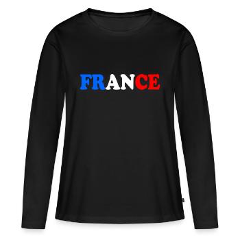 LA FRANCE DRAPEAU FRANÇAIS - T-shirt manches longues Premium bio Femme - noir - Devant - Julia (174cm)