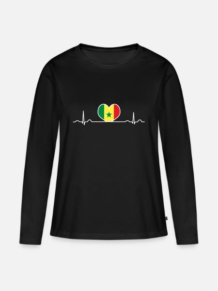 Sénégal - T-shirt manches longues Premium bio Femme - noir