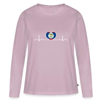 Belize Belmopan - Frauen Premium Bio Langarmshirt - Altrosa - Vorne - Julia (174cm)
