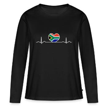 Afrique du Sud - T-shirt manches longues Premium bio Femme - noir - Devant - Julia (174cm)