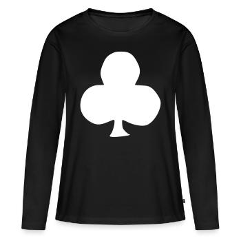 Emoji Poker Croix croquis blanc - T-shirt manches longues Premium bio Femme - noir - Devant - Julia (174cm)