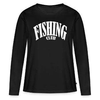 fisch fischer fishing fisher club hecht angeln cap - Frauen Premium Bio Langarmshirt - Schwarz - Vorne - Julia (174cm)