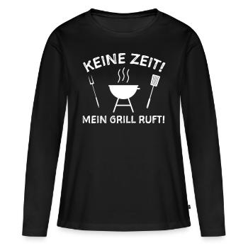Grillen Sprüche Grillbesteck - Frauen Premium Bio Langarmshirt - Schwarz - Vorne - Julia (174cm)