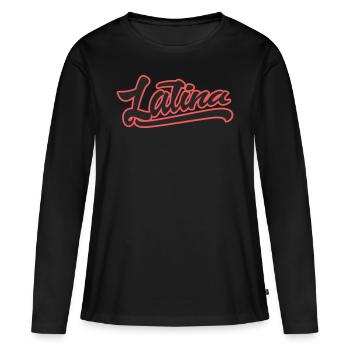 latina latin frau power sommer beach sexy - Frauen Premium Bio Langarmshirt - Schwarz - Vorne - Julia (174cm)