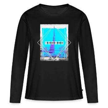Turin Turin Turin Italie Ville Skyline Love Vacances - T-shirt manches longues Premium bio Femme - noir - Devant - Julia (174cm)