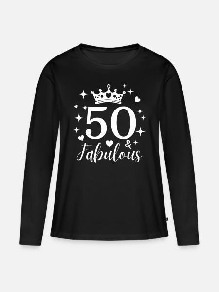 Fabelhafte 50. 50. Geburtstag - Frauen Premium Bio Langarmshirt - Schwarz