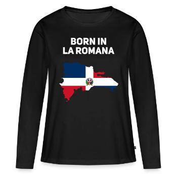 République dominicaine - T-shirt manches longues Premium bio Femme - noir - Devant - Julia (174cm)