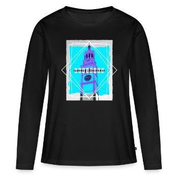 Augsburg Allemagne Ville Skyline Accueil Amour - T-shirt manches longues Premium bio Femme - noir - Devant - Julia (174cm)