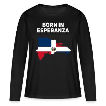 République dominicaine - T-shirt manches longues Premium bio Femme - noir - Devant - Julia (174cm)