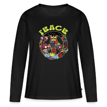 Hippy - Women's Premium Organic Long Sleeve Shirt - black - Front - Julia (174cm)