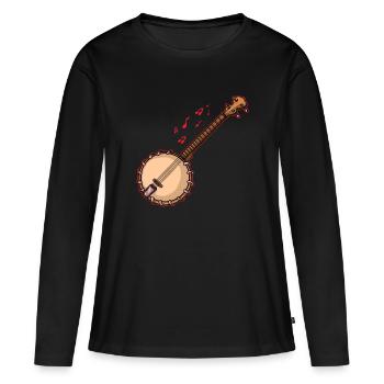 Chemises Banjo Pour Hommes Bluegrass Appalachia Folk - T-shirt manches longues Premium bio Femme - noir - Devant - Julia (174cm)