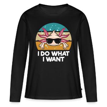 Proverbes Axolotl - T-shirt manches longues Premium bio Femme - noir - Devant - Julia (174cm)