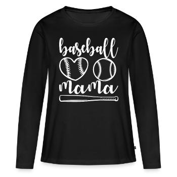 Baseball ist das beste Spiel, Baseball Mama - Frauen Premium Bio Langarmshirt - Schwarz - Vorne - Julia (174cm)