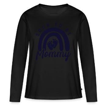 Werdende Mutter, Endlich werde ich ein Mama - Frauen Premium Bio Langarmshirt - Schwarz - Vorne - Julia (174cm)