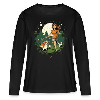Beagle Mama - Dog Lovers Gift Idea - Women's Premium Organic Long Sleeve Shirt - black - Front - Julia (174cm)