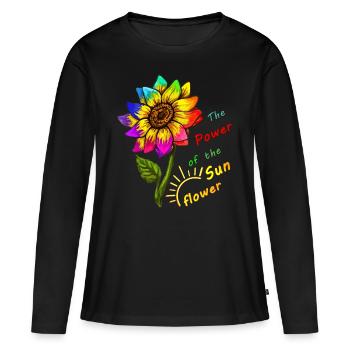 Tournesol - T-shirt manches longues Premium bio Femme - noir - Devant - Julia (174cm)