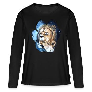 Paire de lions 2 - T-shirt manches longues Premium bio Femme - noir - Devant - Julia (174cm)