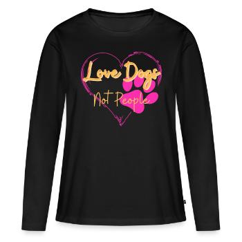 Love Dogs - Women's Premium Organic Long Sleeve Shirt - black - Front - Julia (174cm)