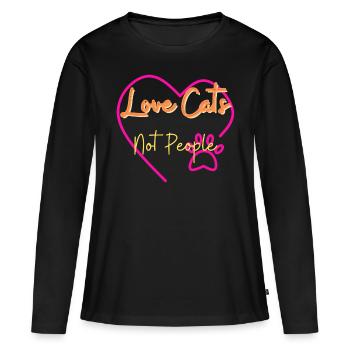 Love Cats - Women's Premium Organic Long Sleeve Shirt - black - Front - Julia (174cm)