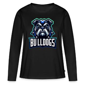 Bulldogs Mascotte Retour à l’école d’équipe - T-shirt manches longues Premium bio Femme - noir - Devant - Julia (174cm)