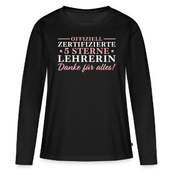 Beste Lehrerin Abschluss Abschiedsgeschenk - Frauen Premium Bio Langarmshirt - Schwarz - Vorne - Julia (174cm)