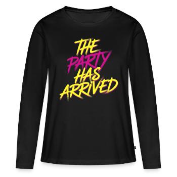 The Party Has Arrived 17 - Frauen Premium Bio Langarmshirt - Schwarz - Vorne - Julia (174cm)