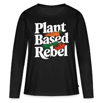 Végétarien Végétalien Végétarien Végétarien - T-shirt manches longues Premium bio Femme - noir - Devant - Julia (174cm)