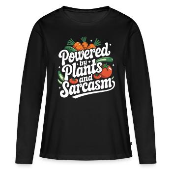 Végétarien Végétalien Végétarien Végétarien - T-shirt manches longues Premium bio Femme - noir - Devant - Julia (174cm)